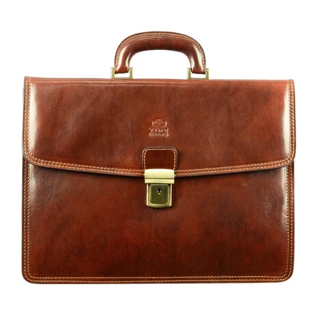 The Sound of the Mountain // Leather Briefcase // Brown