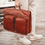 The Big Sleep // Leather Garment Bag // Cognac Brown