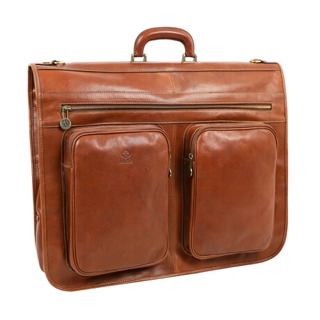 The Big Sleep // Leather Garment Bag // Cognac Brown