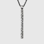 Wide Cracked Pendant No.2 + Silver Bold Chain (19.7”L)