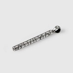 Wide Cracked Pendant No.2 + Silver Bold Chain (19.7”L)