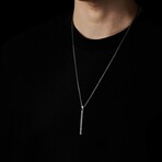 Wide Cracked Pendant No.2 + Silver Bold Chain (19.7”L)