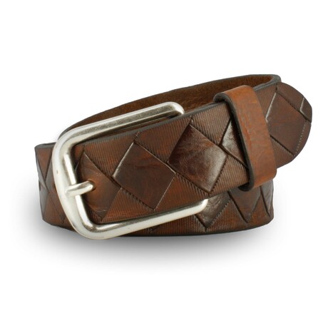 Dino Leather Belt // Brown (36)