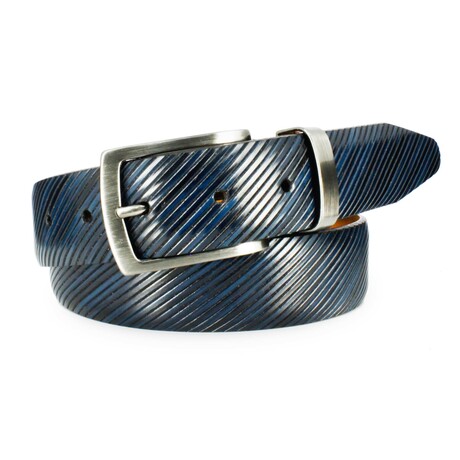 Sylvio Leather Belt // Navy (36)