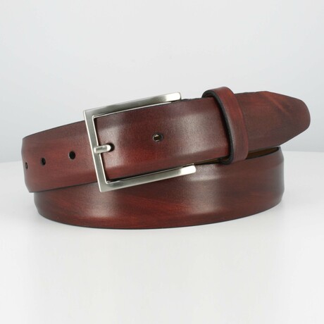 Jackson Leather Belt // Burgundy (36)