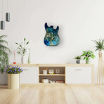 Fender Stratocaster Wall Clock // Peacock Blue + Green