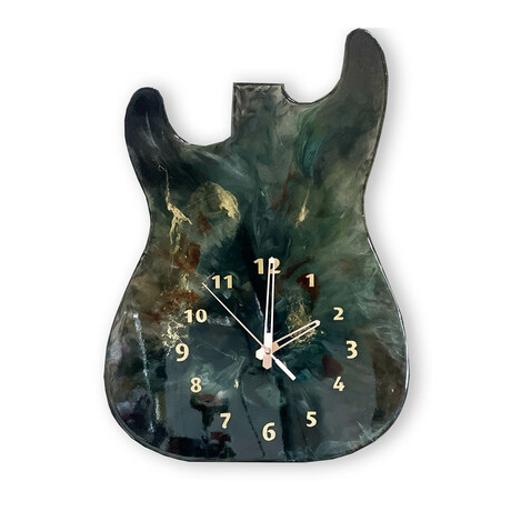 Fender Stratocaster Wall Clock // Sage Green + Emerald