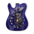 Fender Telecaster Wall Clock // Purple + Gold