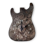 Fender Stratocaster Wall Clock // Brown Swirl