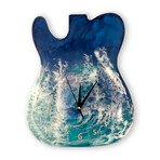 Fender Telecaster Wall Clock // Blue Vortex