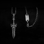 Viking Sword Necklace I // Silver (Chain Length: 20")