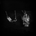 Skull Gothic Necklace // Silver (Chain Length: 20")