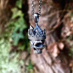 Skull Gothic Necklace // Silver (Chain Length: 20")