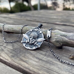 Gladiator Swordsman Necklace // Silver (Chain Length: 26")