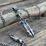 Warrior Sword Necklace // Silver (Chain Length: 20")