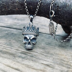 Skull Gothic Necklace // Silver (Chain Length: 20")