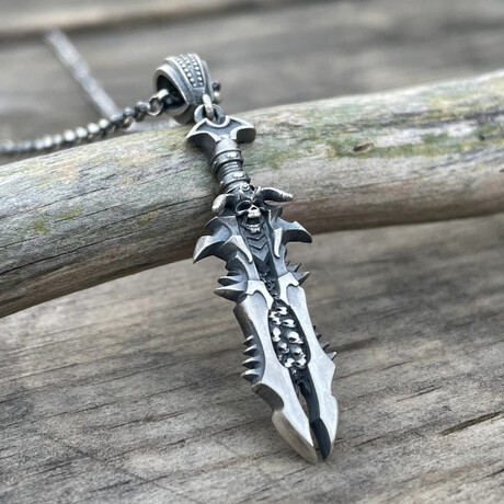 Warrior Sword Necklace // Silver (Chain Length: 20")