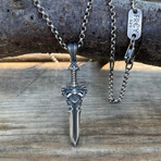 Viking Sword Necklace I // Silver (Chain Length: 20")