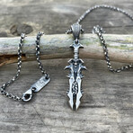 Warrior Sword Necklace // Silver (Chain Length: 20")