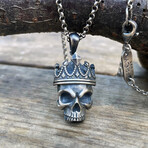 Skull Gothic Necklace // Silver (Chain Length: 20")