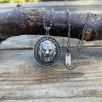 Lion Gothic Necklace // Silver (26")