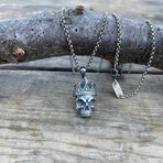 Skull Gothic Necklace // Silver (Chain Length: 20")