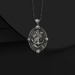 Siren Medallion Necklace // Silver (Chain Length: 20")