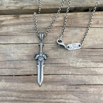 Viking Sword Necklace I // Silver (Chain Length: 20")