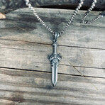 Viking Sword Necklace I // Silver (Chain Length: 20")