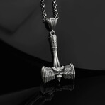 Thor's Hammer Mjolnir Necklace // Silver (Chain Length: 20")