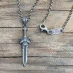 Viking Sword Necklace I // Silver (Chain Length: 20")