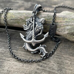 Anchor Siren Necklace // Silver (Chain Length: 20")