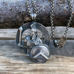 Spartan Warrior Necklace // Silver (20")