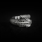 Black Zircon Snake Ring // Silver (6)