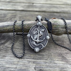 Siren Medallion Necklace // Silver (Chain Length: 20")