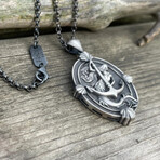 Siren Medallion Necklace // Silver (Chain Length: 20")