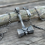 Thor's Hammer Mjolnir Necklace // Silver (Chain Length: 20")