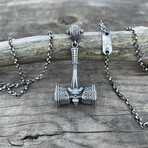 Thor's Hammer Mjolnir Necklace // Silver (Chain Length: 20")