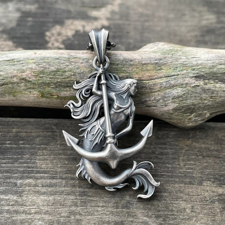 Anchor Siren Necklace // Silver (Chain Length: 20")