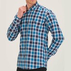 Andrew Button-Up Shirt // Dark Blue + Blue (Large)