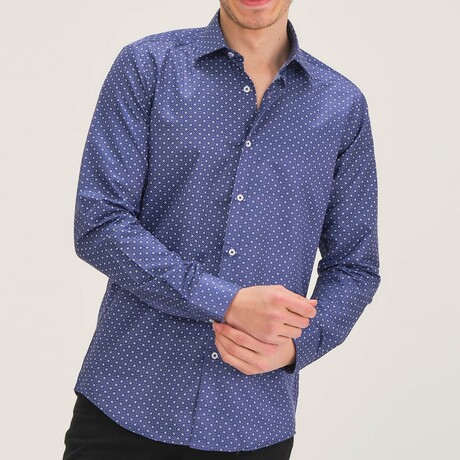 Darius Button-Up Shirt // Dark Blue (Large)