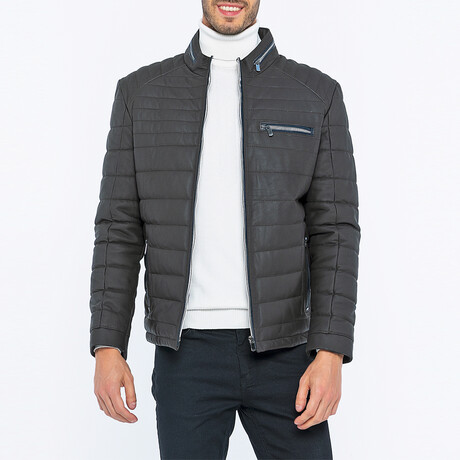 Parker Leather Jacket // Brown Tafta (S)