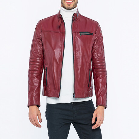 Adrian Leather Jacket // Bordeaux (XL) - Basics&More Leather Jackets ...
