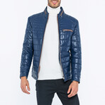 Quilted Jacket // Navy Blue (XL)