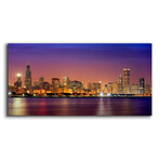 Chicago Dusk full Skyline by Mike Jones (12"H x 24"W x 0.2"D)