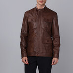 Bari Leather Jacket // Chestnut (XL)