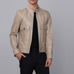 Jordan Leather Jacket // Beige (L)