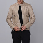 Jordan Leather Jacket // Beige (S)