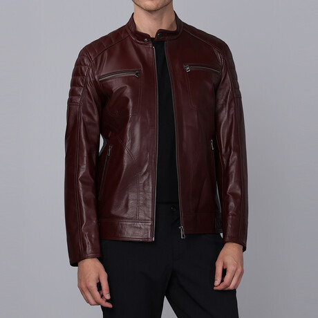 Milan Leather Jacket // Damson (2XL)