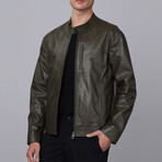 Robert Leather Jacket // Green (3XL)
